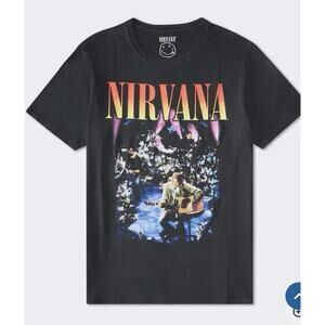 Nirvana Unplugged Relaxed Graphic Tee With Playlist On Back Unisex XL